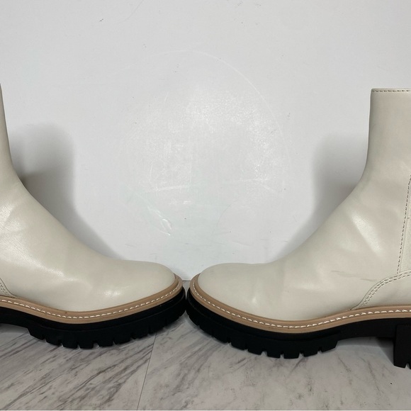 Open Edit Mya White Faux Leather Lug Sole Chelsea Boot 8M - Picture 7 of 15